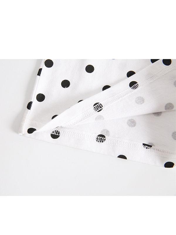 2-piece Baby Suit Dots Print Short-sleeve T-shirt + Yellow Bottom - dianjiang-