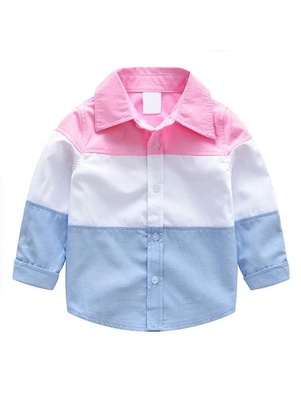 2-piece Color Block Shirt Jeans Outfits Set Long-sleeve Top Cool Jeans for Toddlers Boys - dianjiang-