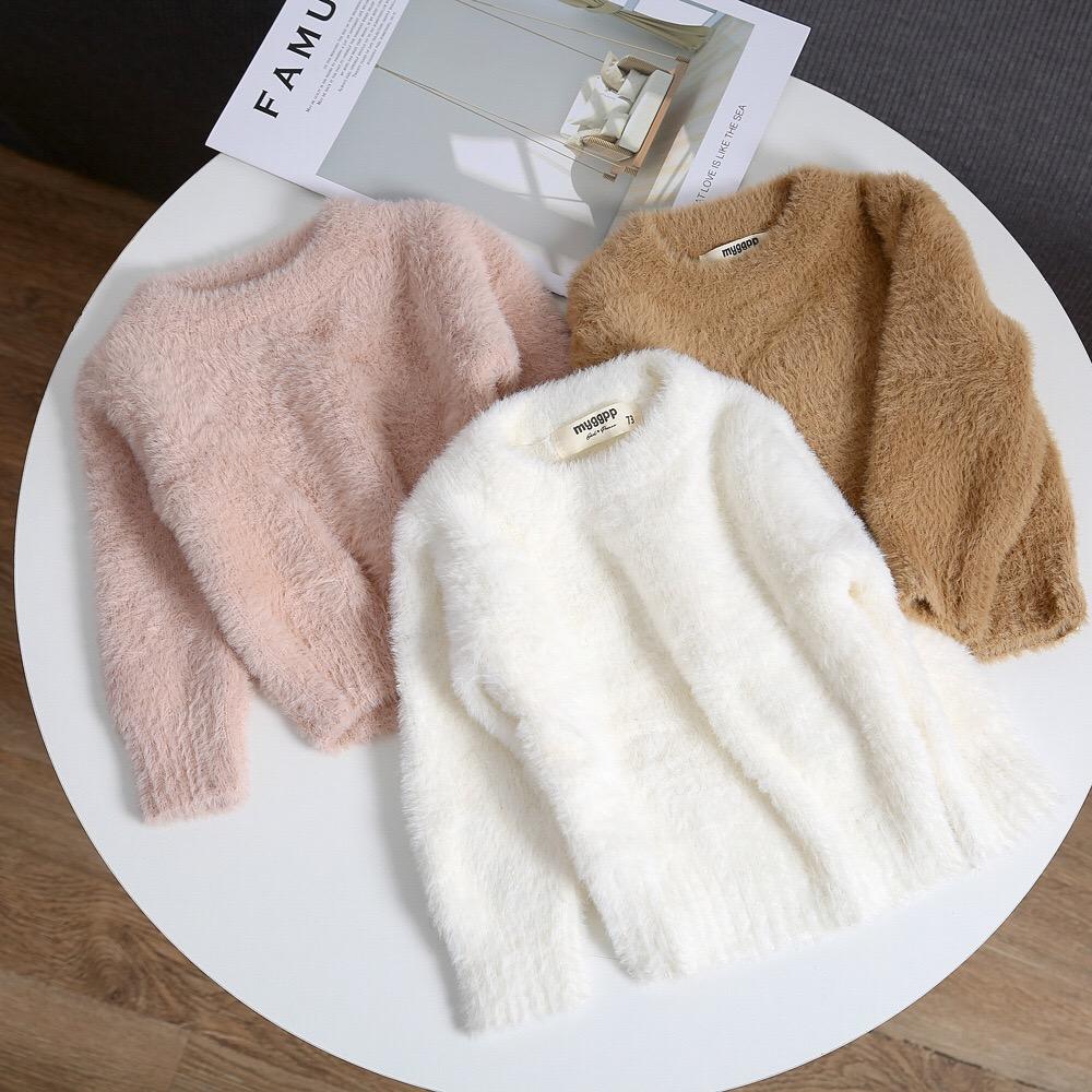 Winter Baby Toddler Girl Solid Color Soft Sweater - dianjiang-