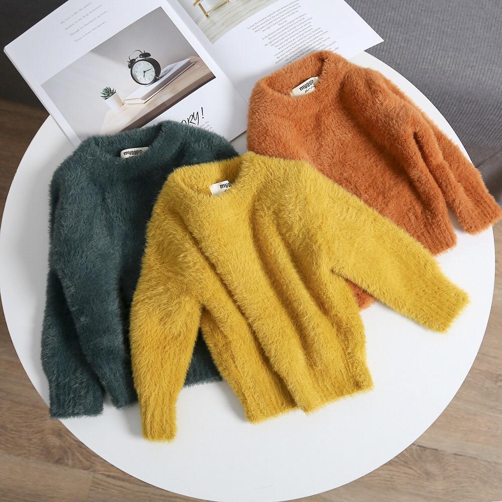 Winter Baby Toddler Girl Solid Color Soft Sweater - dianjiang-