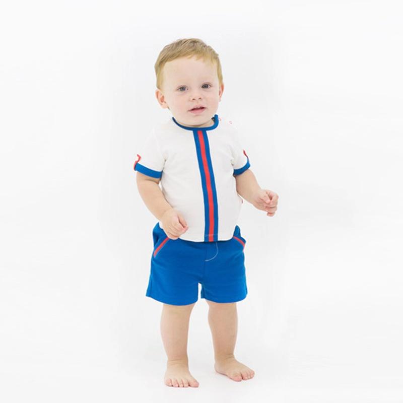 Baby Little Boy Summer 2-Piece Casual Outfits Color Blocking T-Shirt+ Shorts - dianjiang-