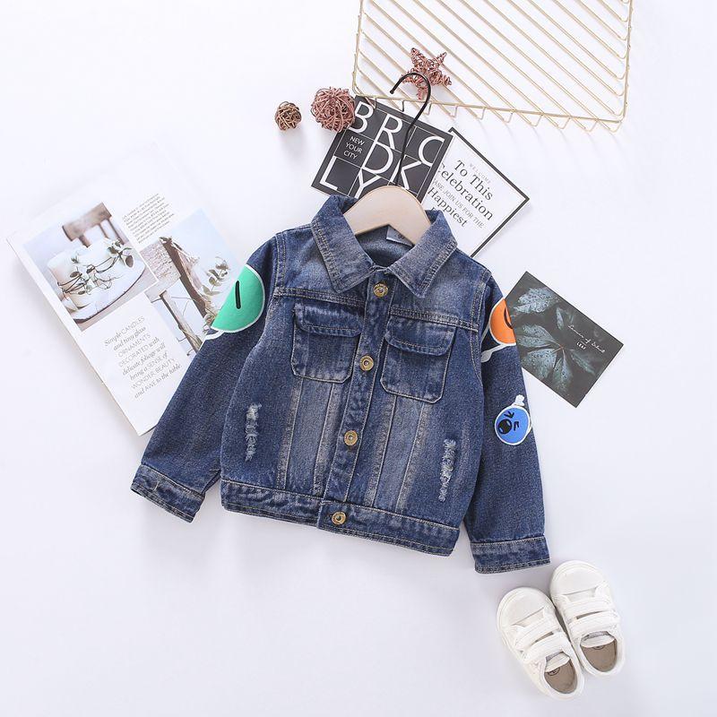 Fashion Coat Big Smile Pattern Denim Jacket Kids Big Boys Jeans Jacket - dianjiang-