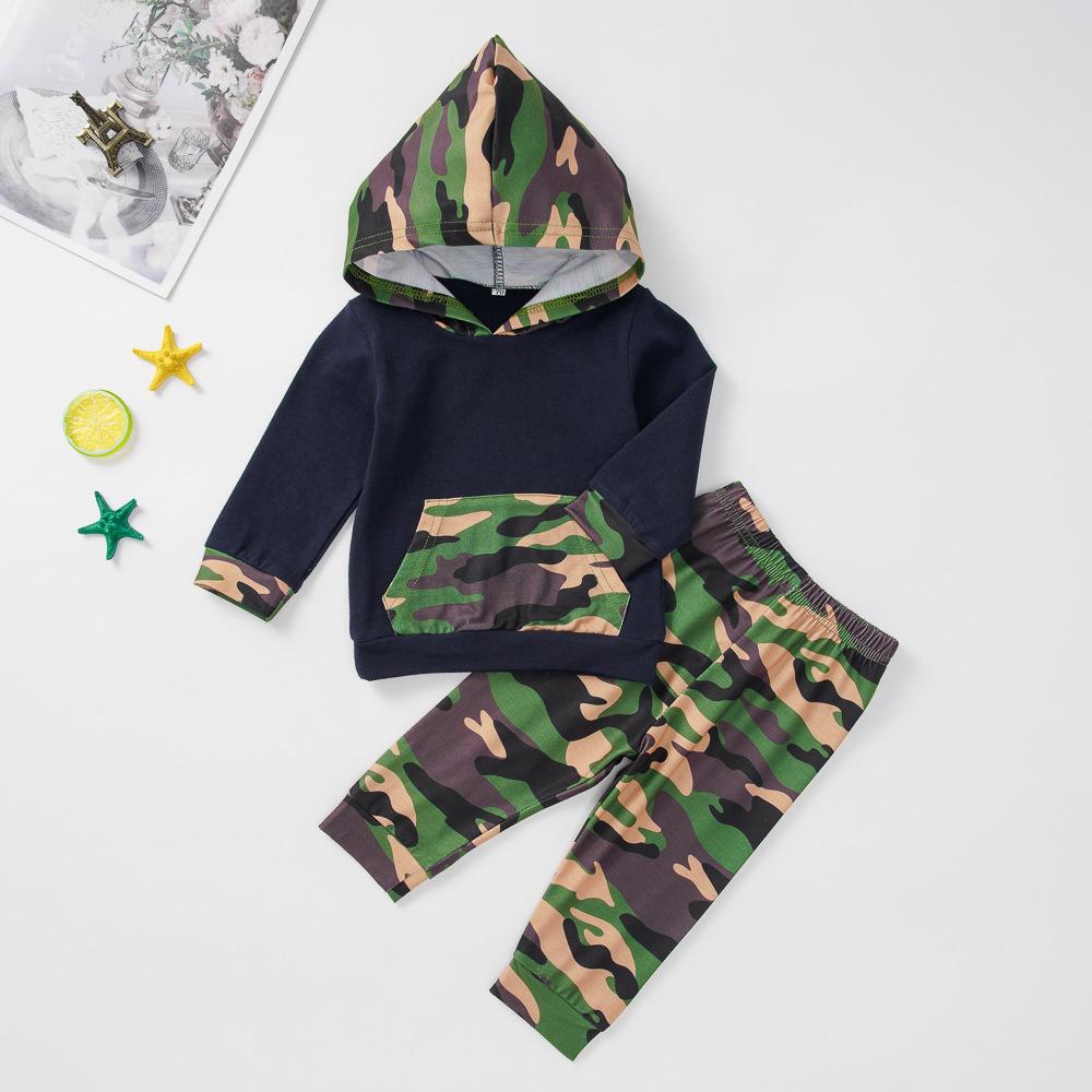 Autumn Baby Boys 2-Piece Camoflage Hoodie Sets pull-on Pants - dianjiang-