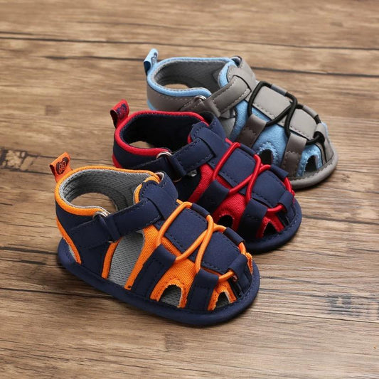 Baby Boy Color Blocking Shoes First Start Crib Sandal - dianjiang-