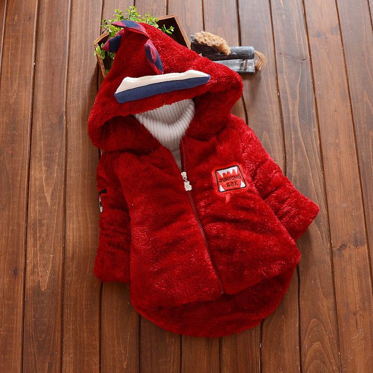 Fashion Toddler Boys Dinosaur Style Fleece-lined Hooded Coat - dianjiang-