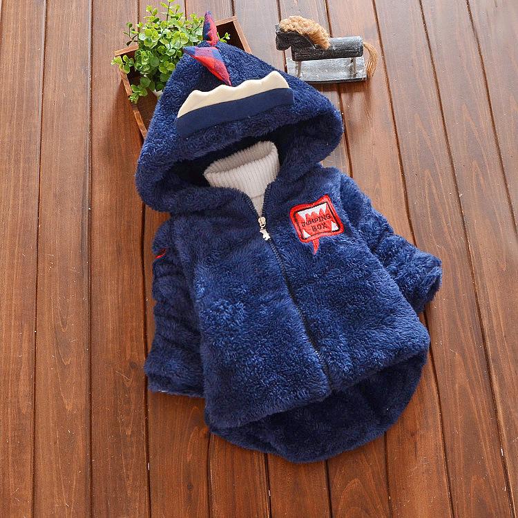 Fashion Toddler Boys Dinosaur Style Fleece-lined Hooded Coat - dianjiang-