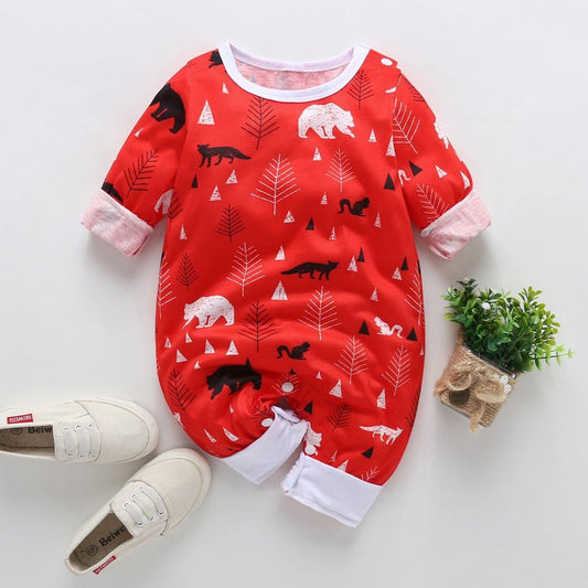 Cute Baby Animal Print Long-sleeved Jumpsuit - dianjiang-