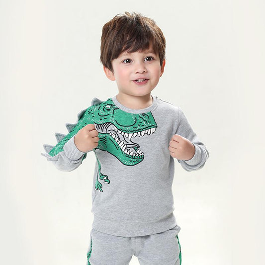 Cartoon Sweatshirt Long Sleeve Dinosaur Top Kids Clothes - dianjiang-