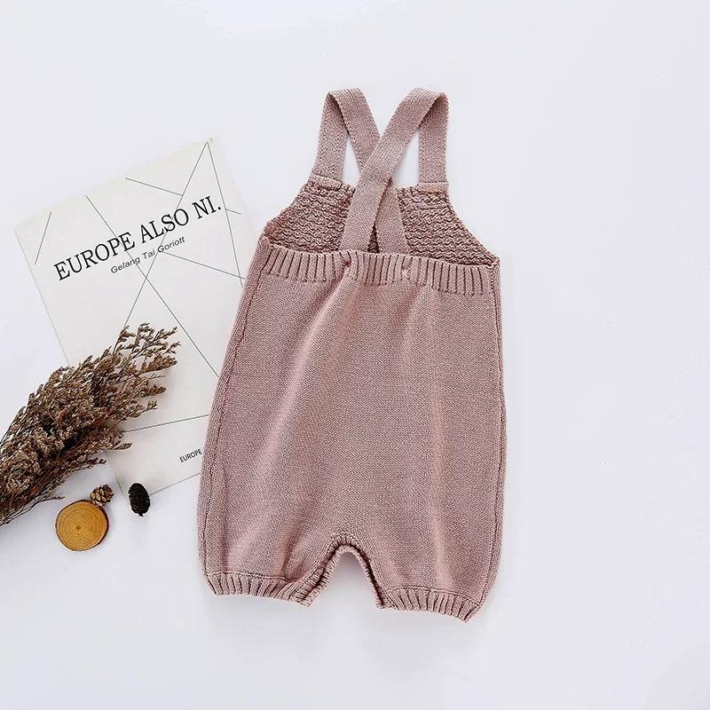 Crochet Baby Rompers Cotton Suspender Knitted Infant Bodysuit Overall Autumn - dianjiang-