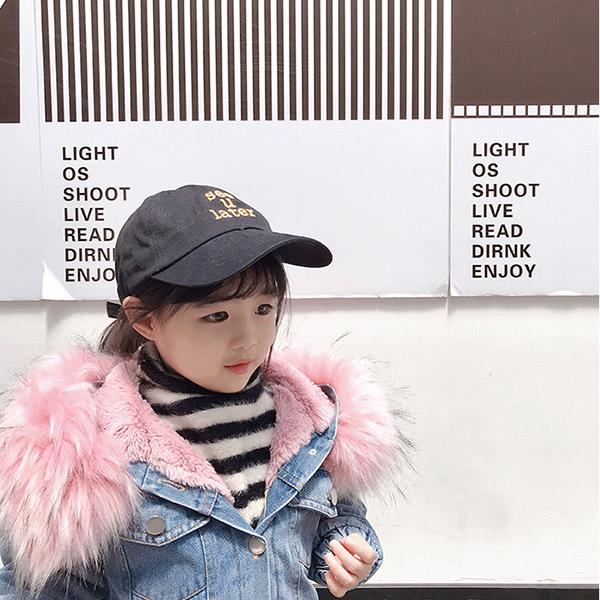 2 Colors Fashion Baby Toddler  Winter Fur Denim Jacket Pink and Gray - dianjiang-