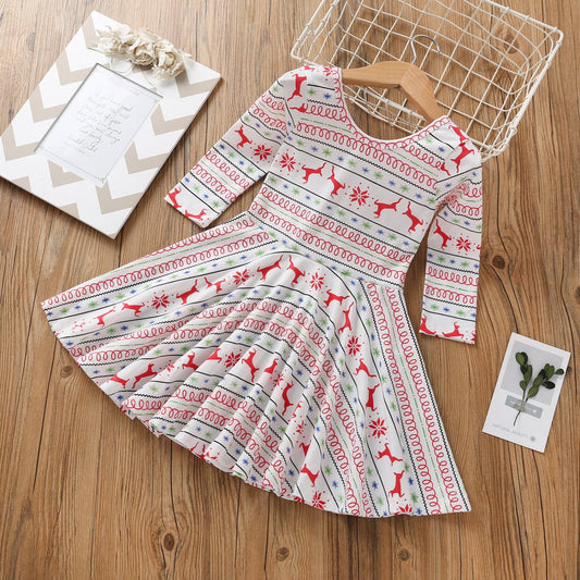 Christmas Toddler Girl Deer Dress - dianjiang-