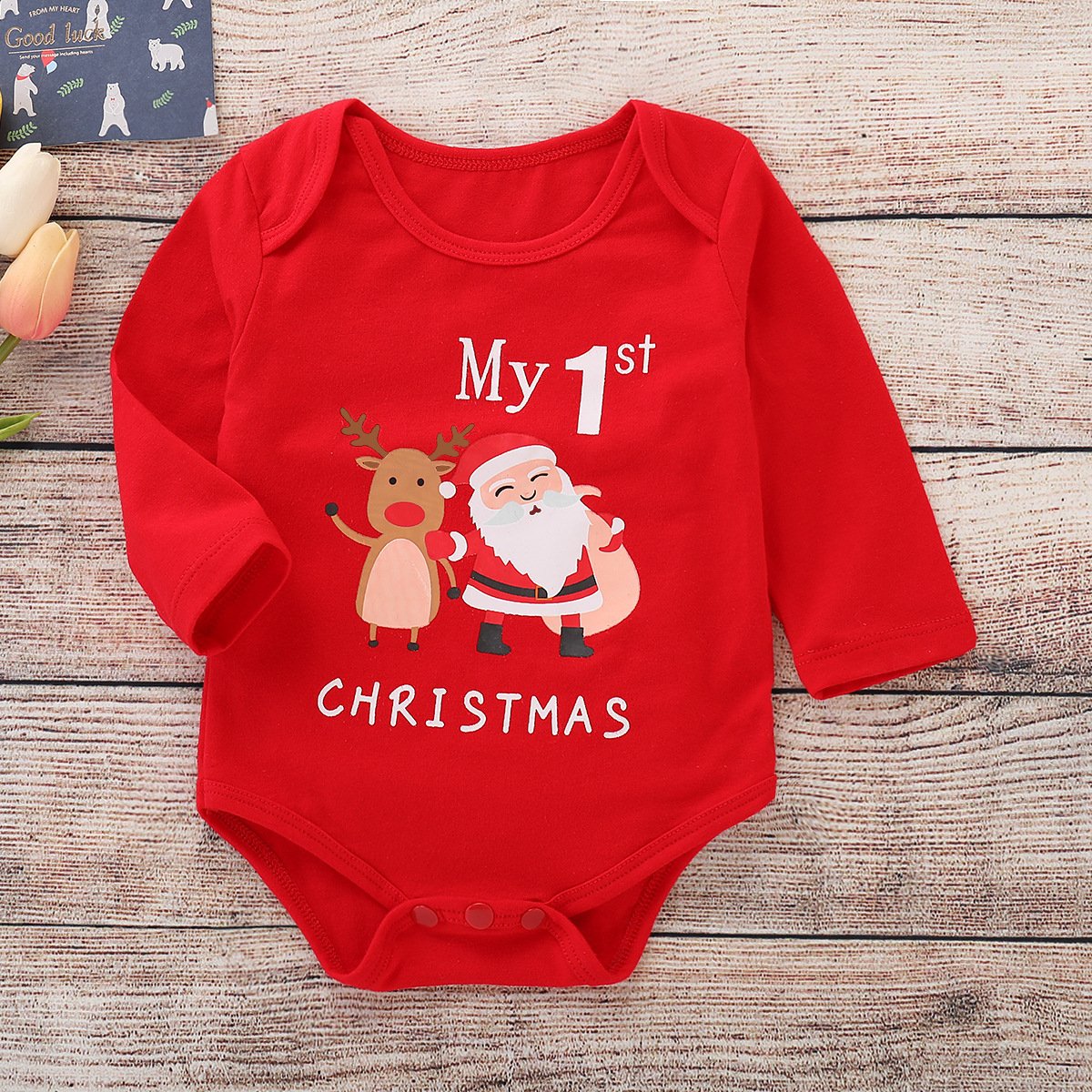 Xmas My 1ST CHRISTMAS Printed Infant Rompers Homewear - dianjiang-