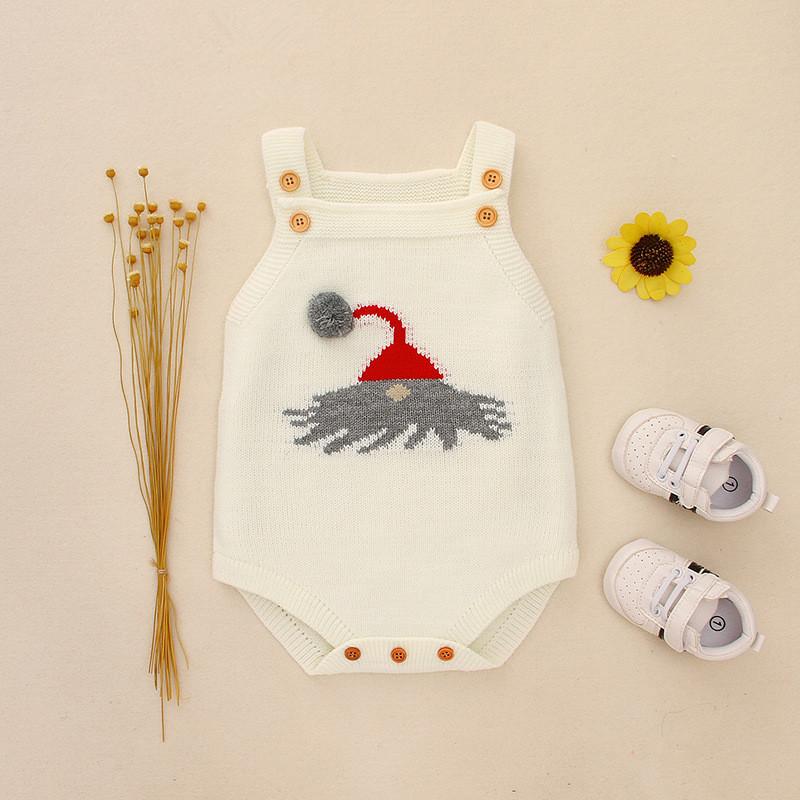 Christmas Crochet Suspender Baby Romper Kids Knitted Apparel - dianjiang-