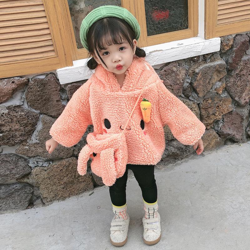 Winter 2-Piece Cute Bunny Style Fleeced Hoodies Matching Mini Bag - dianjiang-