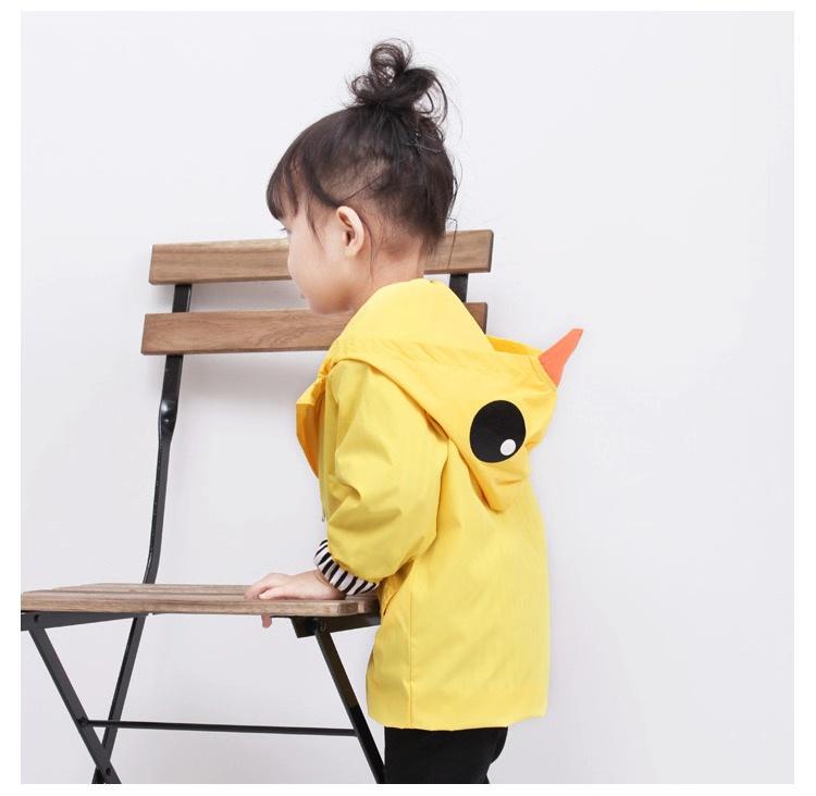 Fashion Duck Style Clothes Wind Rain Jacket Zip Light Hooded Coat For Baby Little Boys Girls Kids - dianjiang-