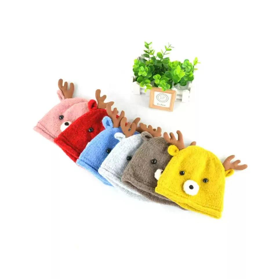 Reindeer Christmas Knitted Beanie Hat for Baby Boys Girls - dianjiang-