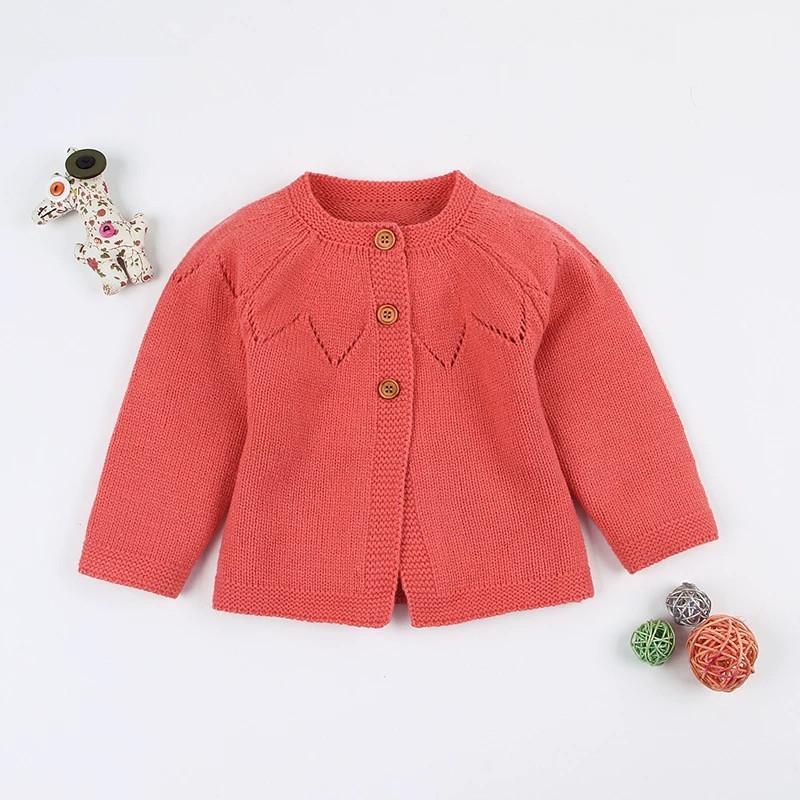 Autumn Baby Button Crochet Cardigan - dianjiang-