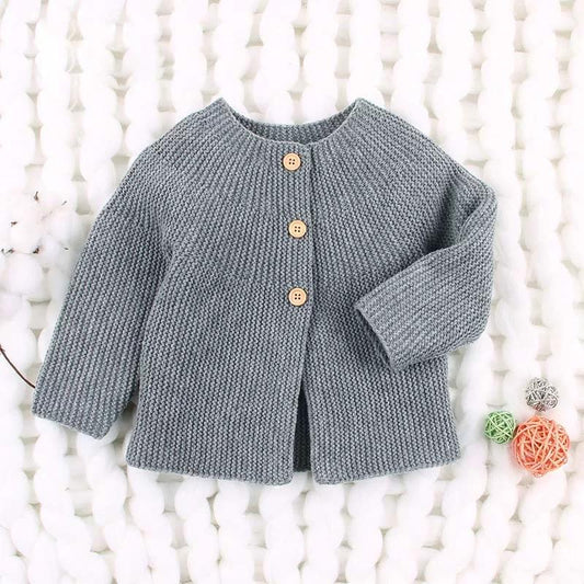 Solid Color Spanish Style Clothes Baby Girls Knitted Cardigan - dianjiang-