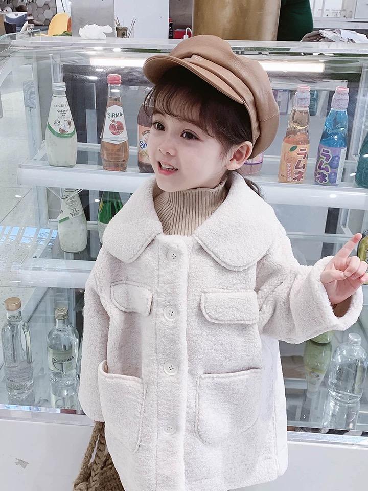 Winter Trendy Little Girl Solid Color Berber Fleece Jacket - dianjiang-