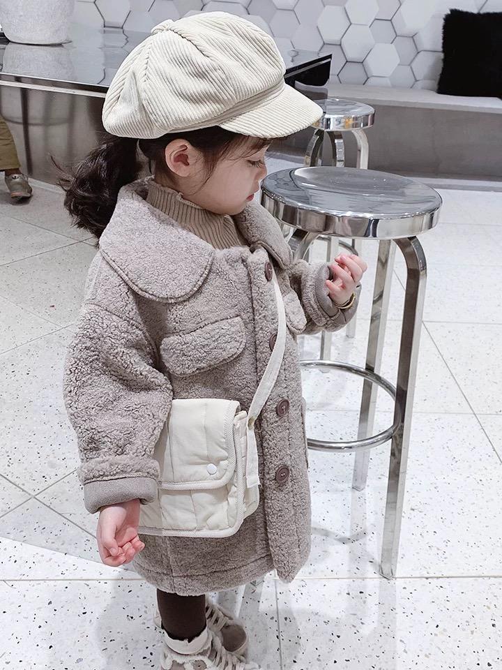 Winter Trendy Little Girl Solid Color Berber Fleece Jacket - dianjiang-