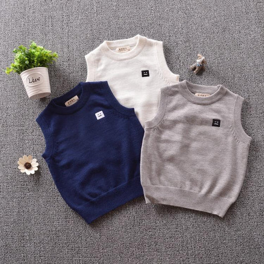 Sleeveless Jersey Pullover Sweater Vest Babies Toddlers Boys Top - dianjiang-