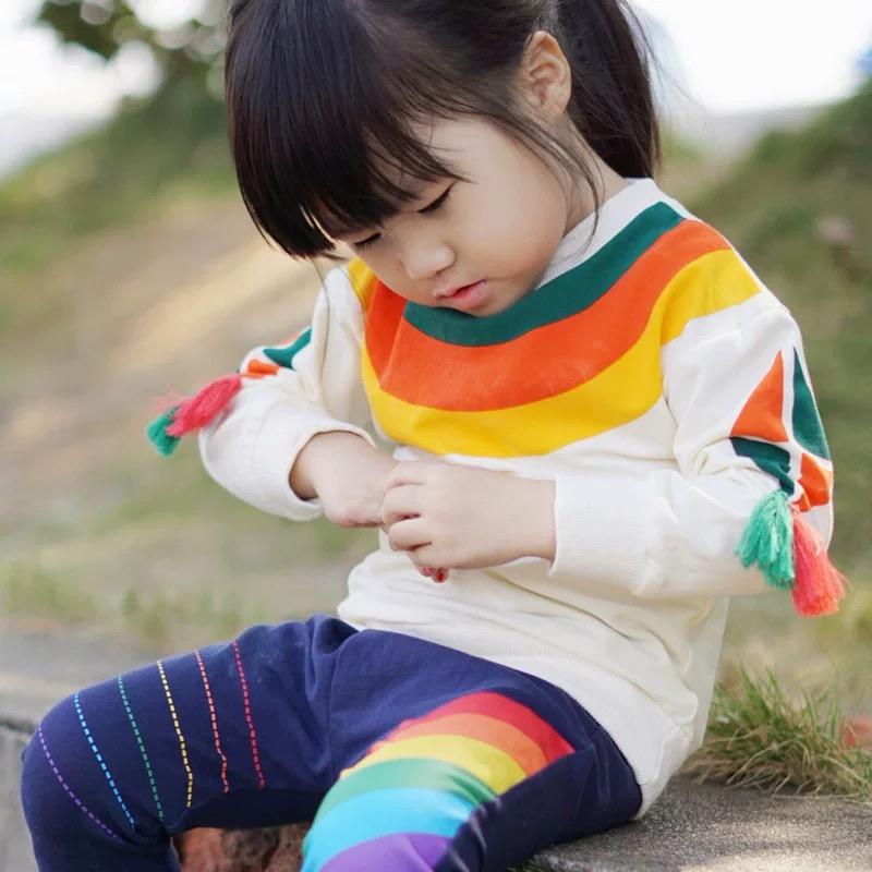 Rainbow Tassel Pattern Baby Little Girl Top Jumper - dianjiang-