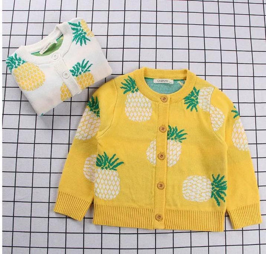 MOMMY AND ME Pineapple Cardigan Top Long-sleeve Knitwear - dianjiang-