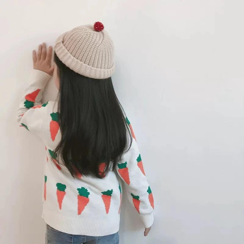 MOM AND ME Carrots Knitwear Cotton Cardigan Top for Boys Girls Adults - dianjiang-