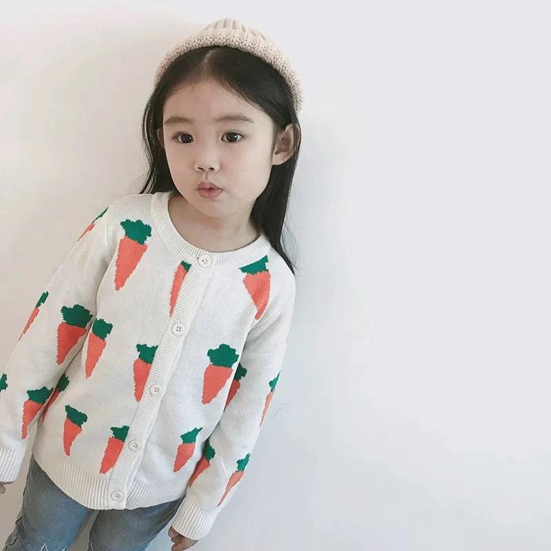 MOM AND ME Carrots Knitwear Cotton Cardigan Top for Boys Girls Adults - dianjiang-