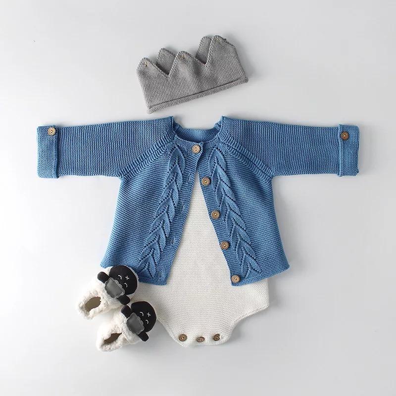 2 Colors Baby Boy Girl Long Sleeve Knitted Cardigan - dianjiang-