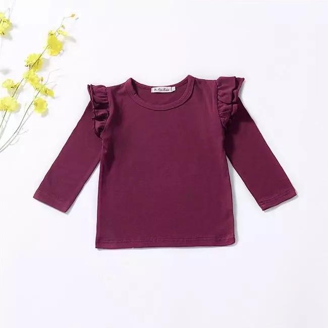 Baby Little Girls Flutter Long Sleeve Pullover - dianjiang-