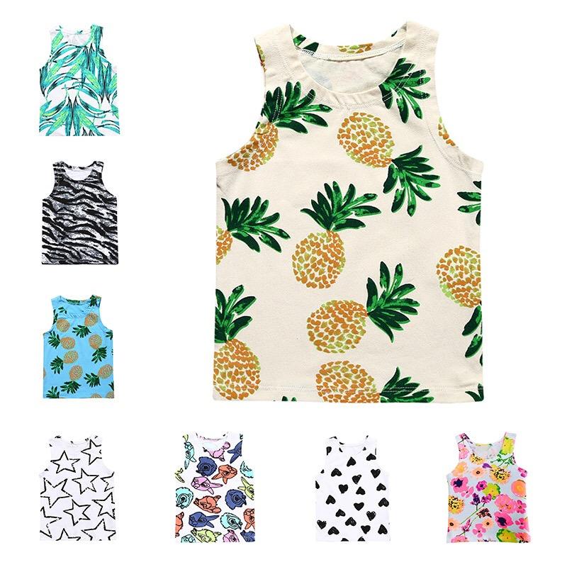 4 Kinds Unisex Baby Clothes Printed Cotton Blend Tank Top - dianjiang-