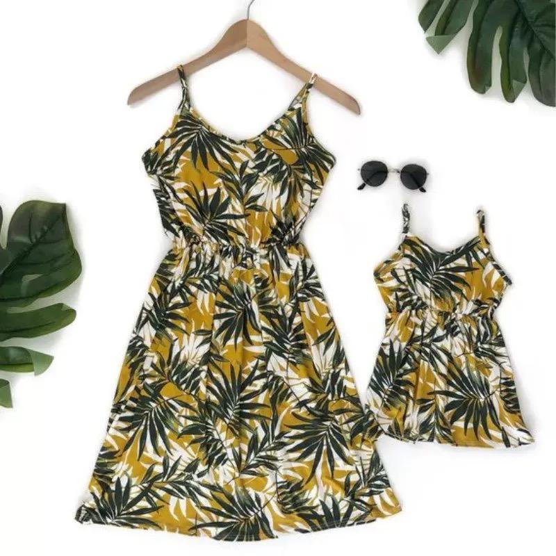 Mommy and Me Leaf Print Sundress - dianjiang-