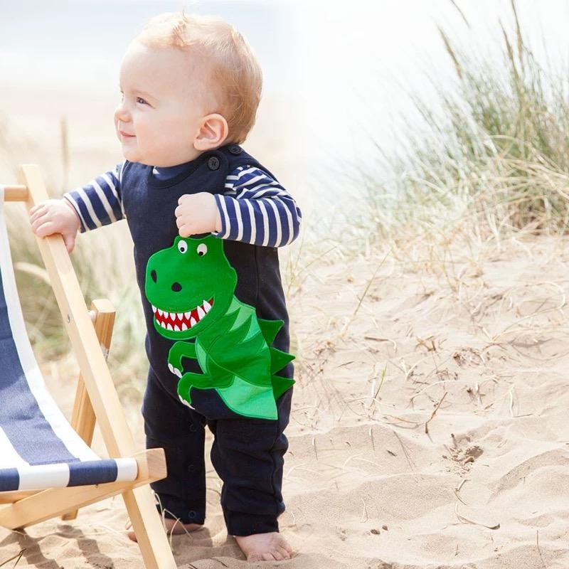 Baby Boy Dinosaur Pattern Sleeveless Playsuit - dianjiang-