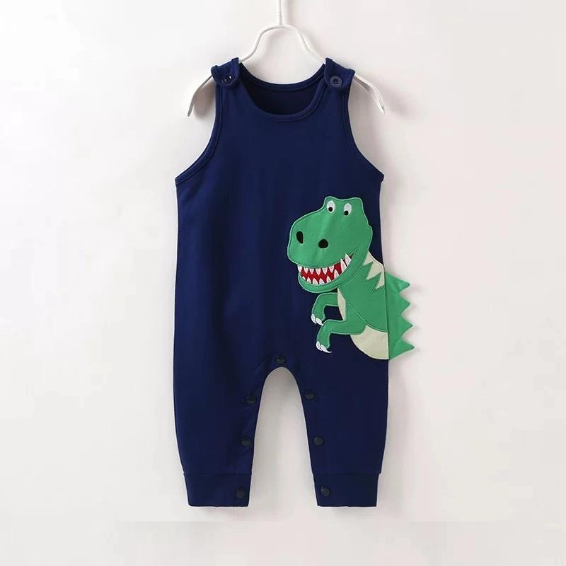 Baby Boy Dinosaur Pattern Sleeveless Playsuit - dianjiang-