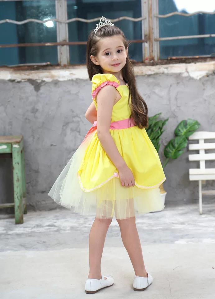 Sleeveless Bowknot Tulle Cotton Lining 5-Layer Baby Girls Princess Dress - dianjiang-