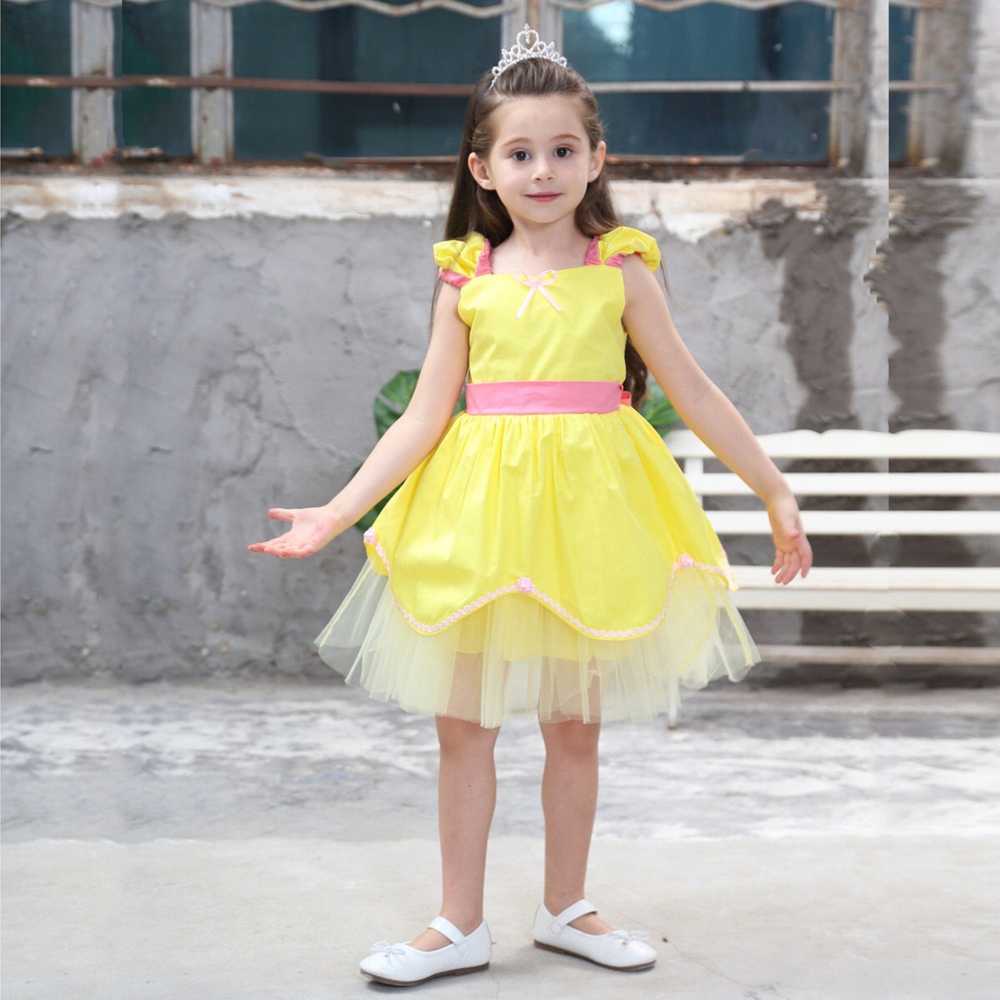 Sleeveless Bowknot Tulle Cotton Lining 5-Layer Baby Girls Princess Dress - dianjiang-