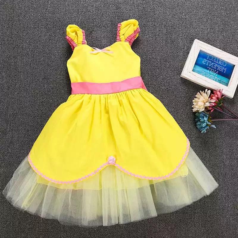 Sleeveless Bowknot Tulle Cotton Lining 5-Layer Baby Girls Princess Dress - dianjiang-