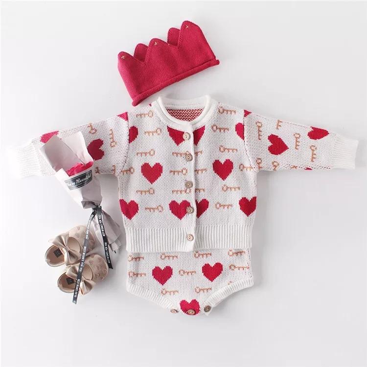 Baby Girl Love Heart Key Knitted Cadigan - dianjiang-