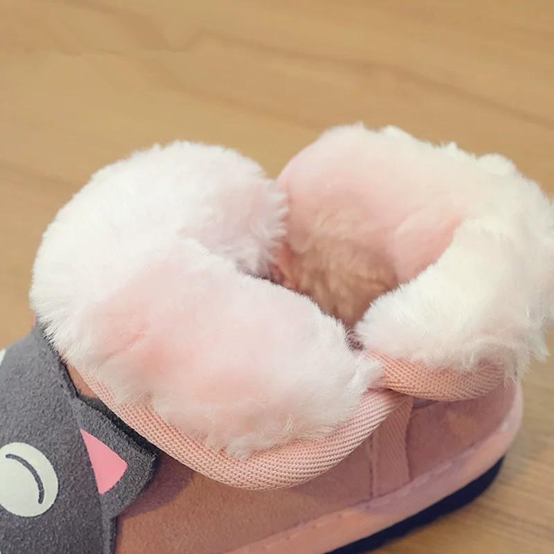 Toddler Kids Unisex Adorable Cat  Snow Boots Pink and Black - dianjiang-