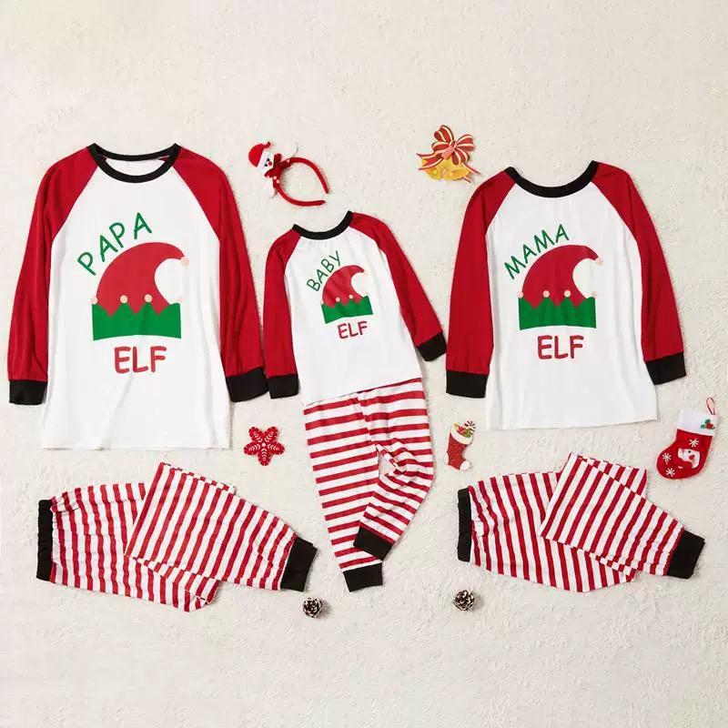 2-Piece Family Matching Christmas Hat Print Loungewear - dianjiang-