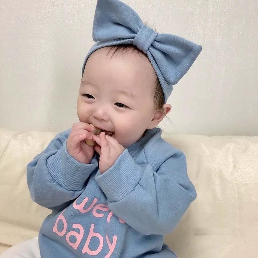 Winter 2-Piece Baby Fleece-lined Bodysuit and Headband Pink/Blue - dianjiang-