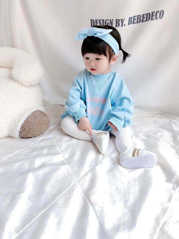 Winter 2-Piece Baby Fleece-lined Bodysuit and Headband Pink/Blue - dianjiang-