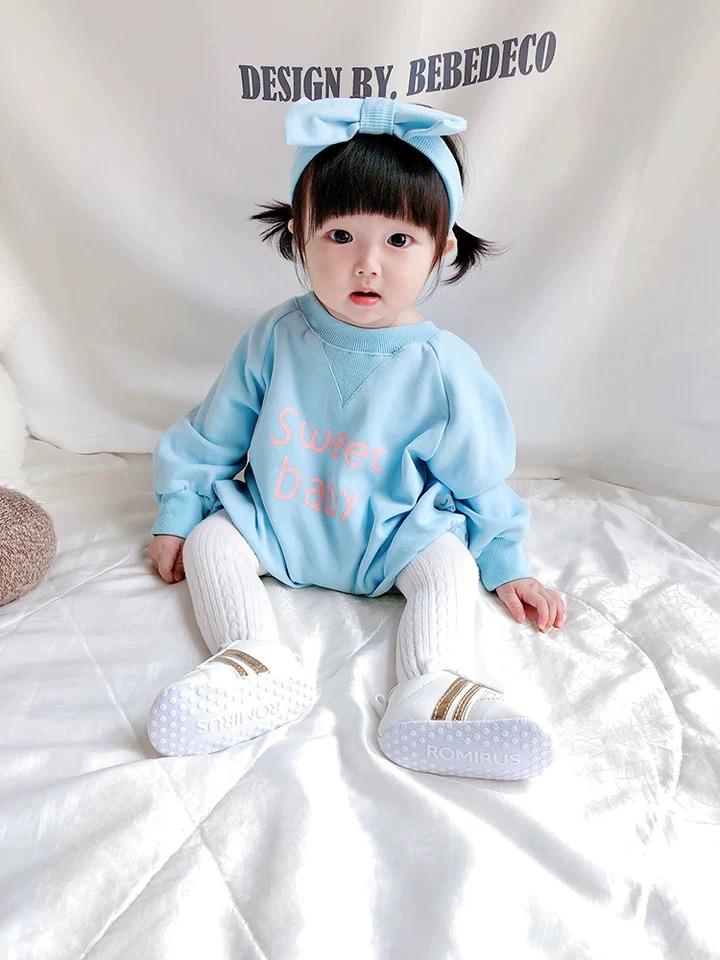 Winter 2-Piece Baby Fleece-lined Bodysuit and Headband Pink/Blue - dianjiang-