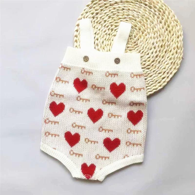 Cute Baby Love Heart Key Knitted Romper - dianjiang-