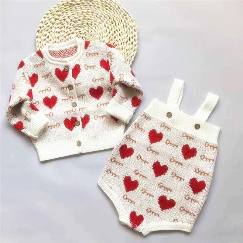 Cute Baby Love Heart Key Knitted Romper - dianjiang-