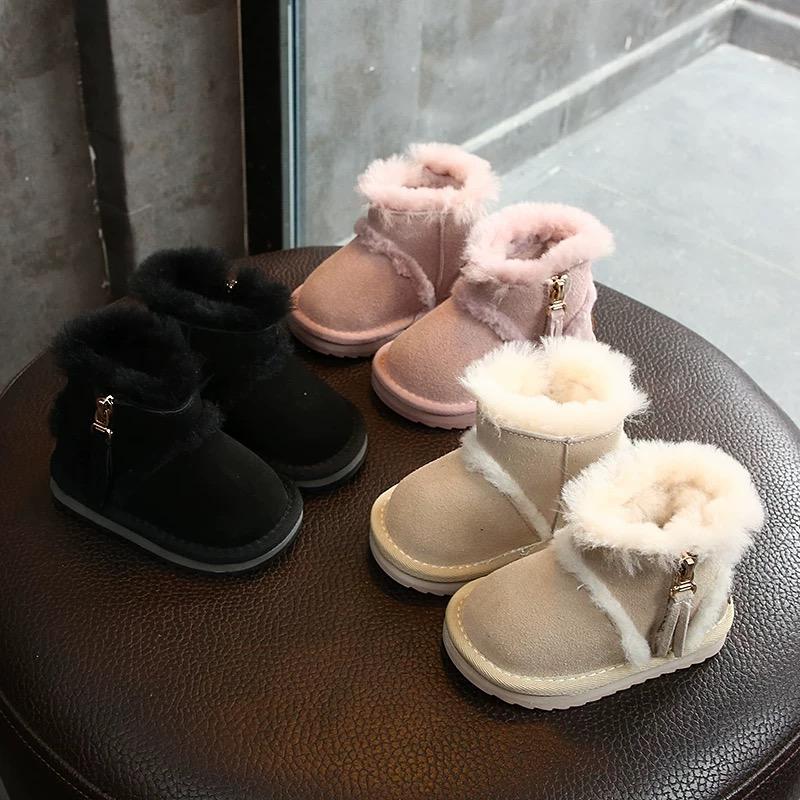 Fashion Side Zip Warm Fur Trim Snow Boots 3 Colors - dianjiang-