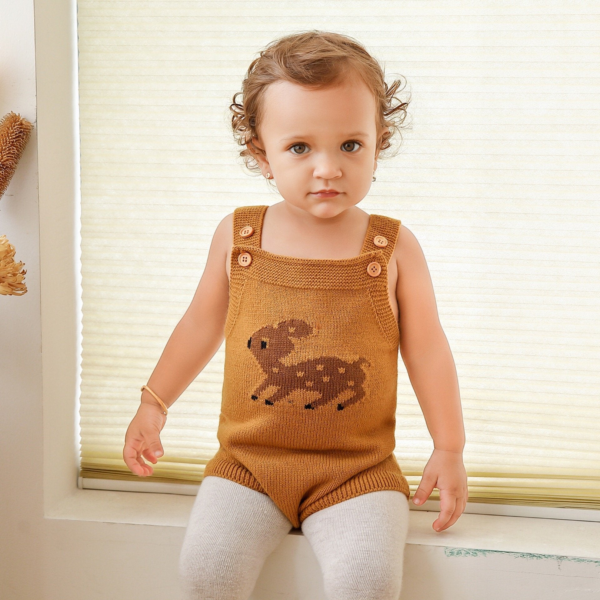 Adorable Baby Deer Crochet Bodysuit 5 Colors - dianjiang-