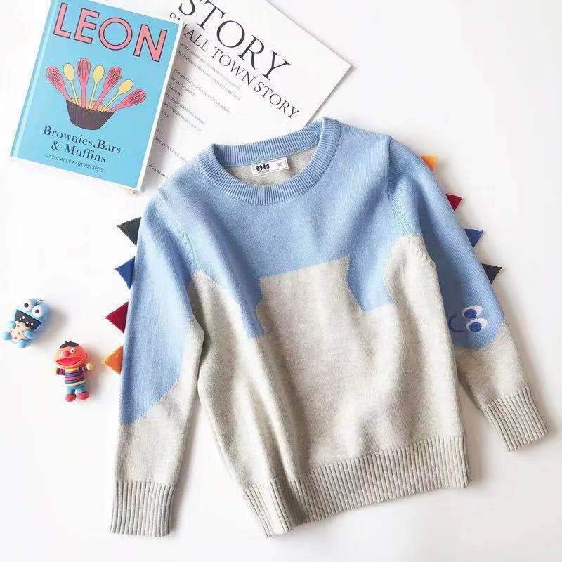 Autumn Cartoon Dinosaur Crochet Sweater - dianjiang-