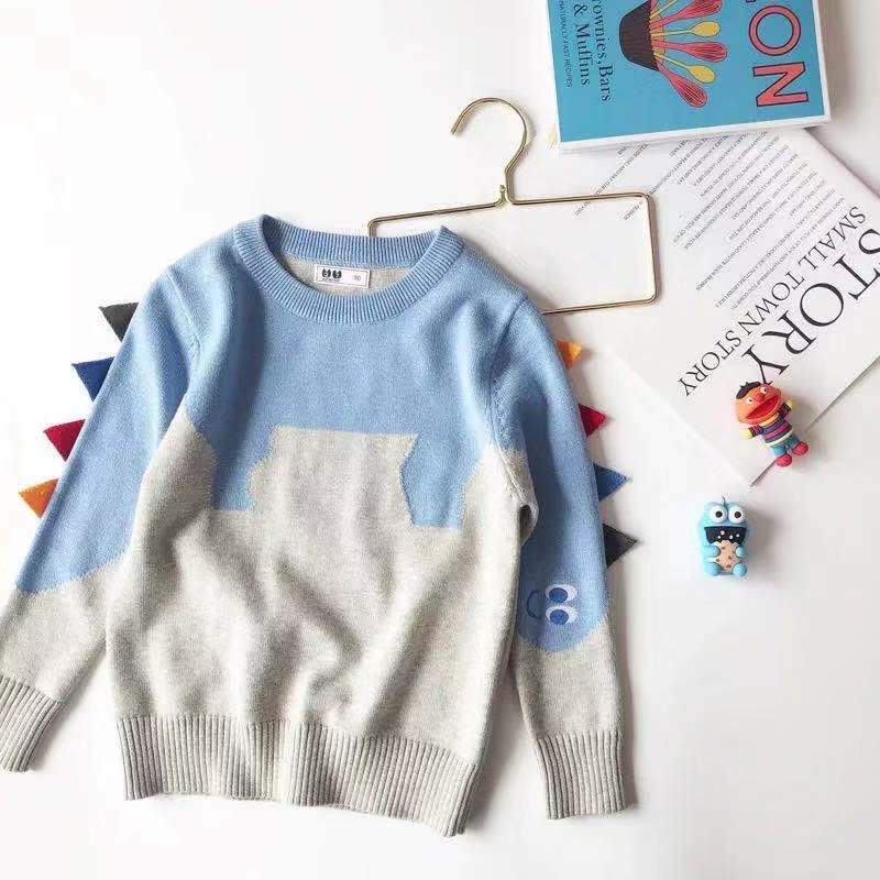 Autumn Cartoon Dinosaur Crochet Sweater - dianjiang-